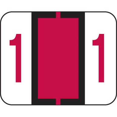 Tab Products Numeric Labels, 1 H x 1 1/4 W, Number 1, Red, 500/Roll ...