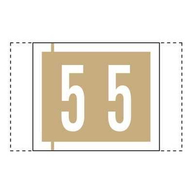 Col'R'Tab Numeric Label 11000 Series, Number 5, Gold, 1 x 1-1/2, 500/Roll