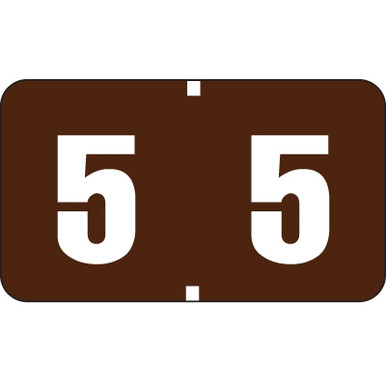 Digi Color Alternate Numeric Labels - Number 5, Brown, 250 Labels/Roll ...