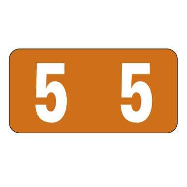 Smead Numeric Labels - ETSN Series, Number 5, Brown, 1/2″ x 1″
