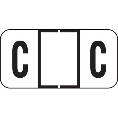 Jeter Alpha Labels, 2900-Series, Letter C, 3/4 H x 1-1/2 W, White, 500 ...