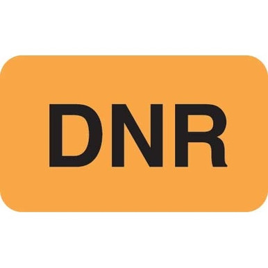 DNR Medical Labels - Fluorescent Orange, 7/8