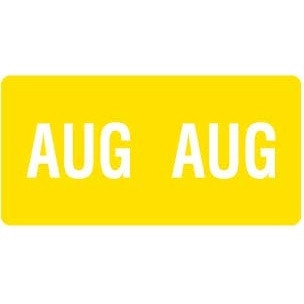 Smead Month Labels, ETS-Series, 1/2 H x 1 W, August, Yellow, 250/Pack ...