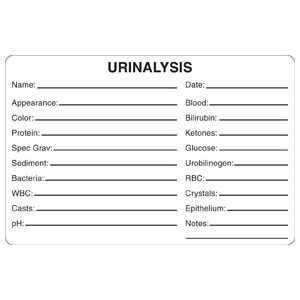 Veterinary Laboratory Labels, Urinalysis, White, 240/Roll (V-AN415)