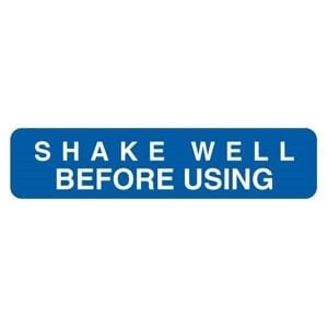 Veterinary Medication Labels, 'Shake Well Before Using', Blue, 500/Roll