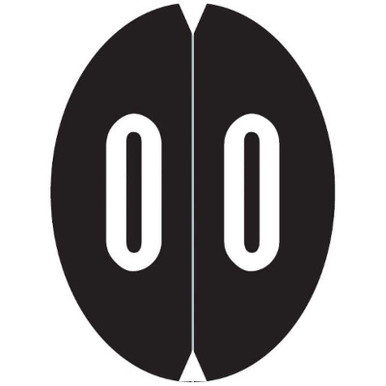 GBS Numeric Labels, 8857-Series, 1 1/2 H x 1 1/8 W, Number 0, Black ...