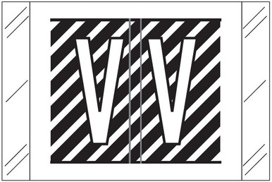 Barkley FASTM Match Alphabetic Labels - Black Letter V | 500 Labels/Roll