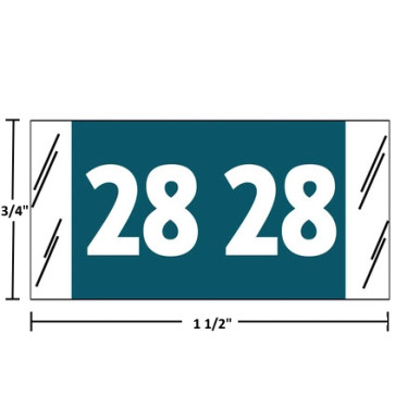 Acme Visible Year Labels - 28, Blue, 3/4