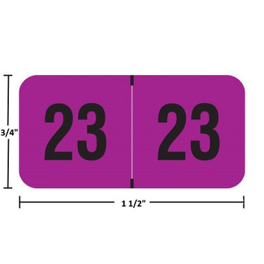ETYJ Year Labels 2023 Purple – Smead Compatible, 3/4 x 1-1/2, 500/Roll