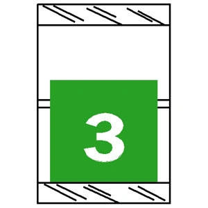 11053 Numeric Label Roll #3 Light Green | COL'R'TAB® Labels