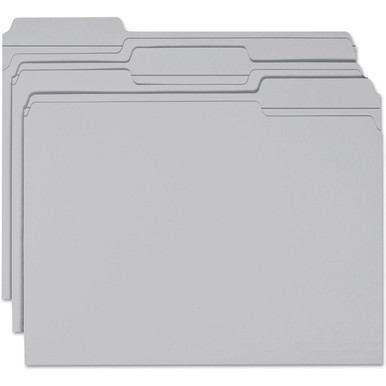 Grey File Card Smead Gray Reinforced File Folders 1/3-Cut Letter 12334