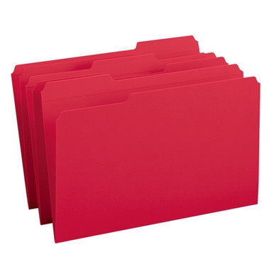 Smead Red Legal File Folders, Reinforced 1/3 Tab, 17734