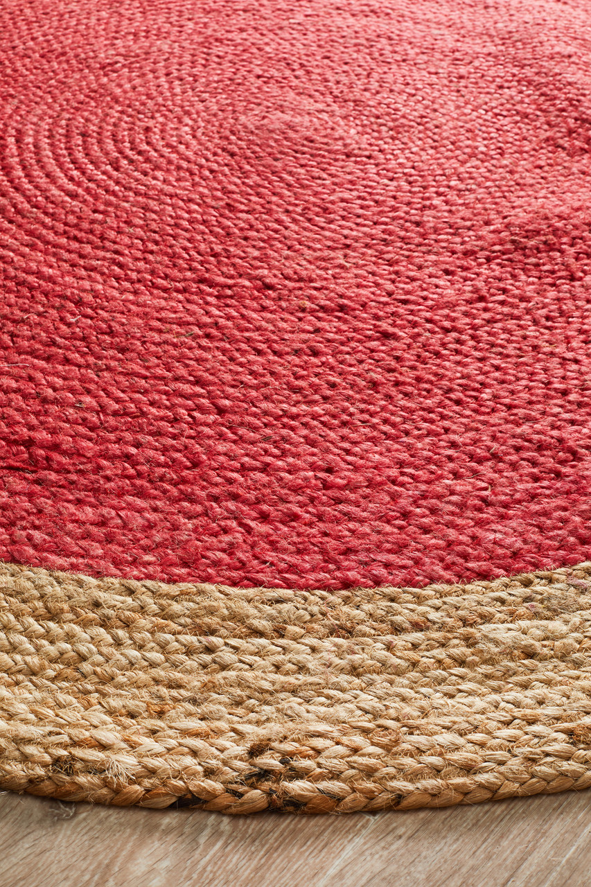 Alpine Cherry Jute Round - Rugs Express