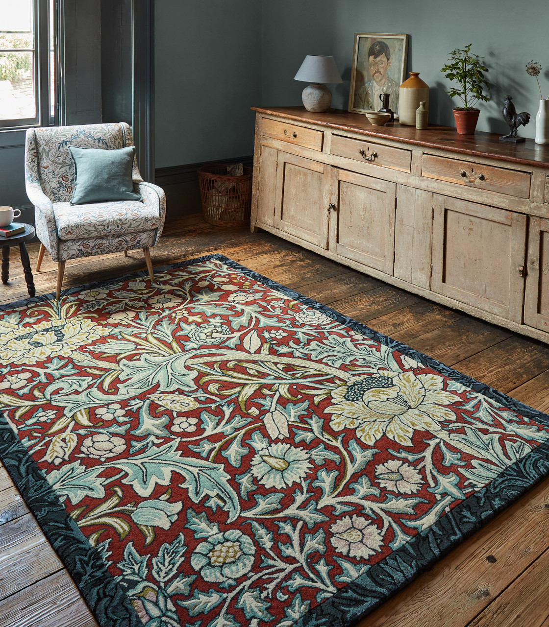 William Morris Trent Madder Red - Rugs Express