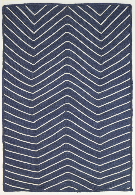 Art Navy Chevron Jute Rug