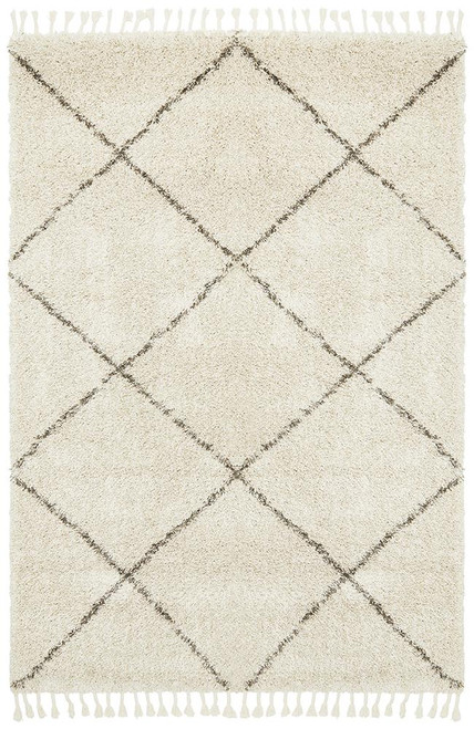 Shaba Diamond Natural Shag Rug