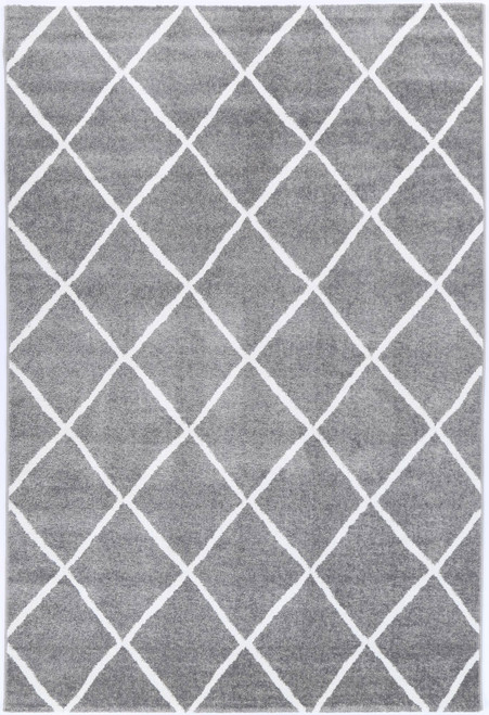 Kaz Grey Lattice Rug