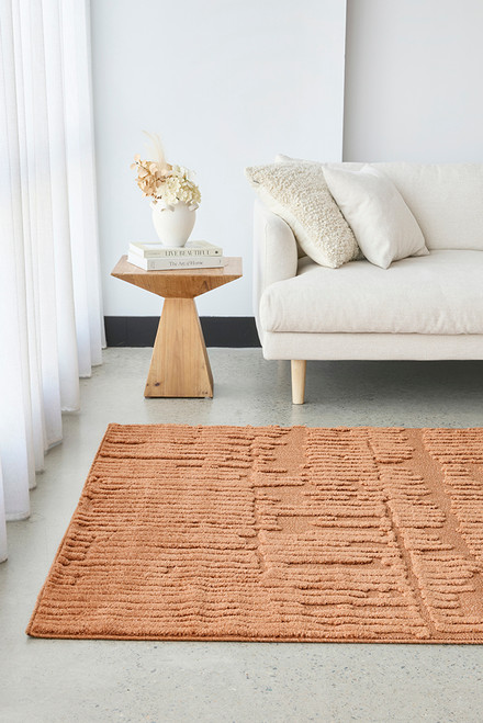 Rust Plush Area Rug Aliya Rust Plush Rug
