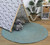 Organic Blue Jute Round Rug