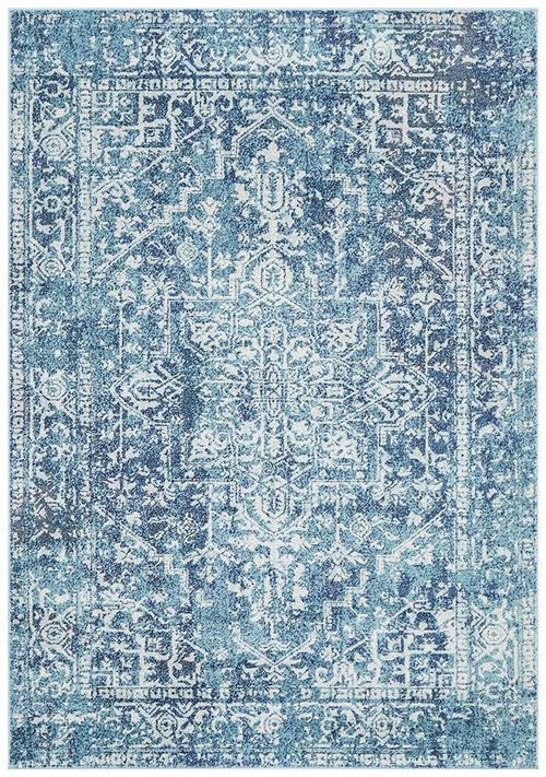 Evoke 253 Washed Blue Rug - Rugs Express