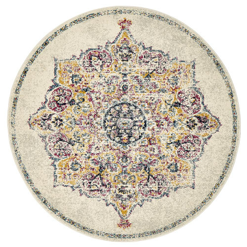 Brixton 864 Bone Round Rug - Rugs Express