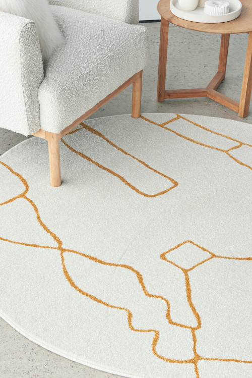 Gold Fun Rug Amy Paradise Gold Round - Rugs Express