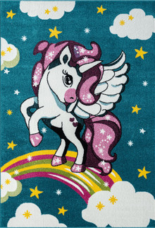 Hannah Blue Unicorn Rug