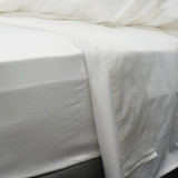 White 400 Thread Count 100% Cotton Sateen Luxury Sheeting by Good Linen Co