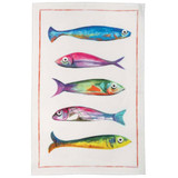 Poisson Bleu Cinq 100% Linen Tea Towel by Tessitura Toscana Telerie