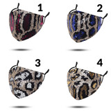Clearance Leopard Bling Reusable Face Mask by Maskit