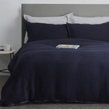 Premier Navy Waffle Duvet Cover Set by Seneca