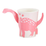 Dino Pink Paper Cups Pop Out Dinosaur