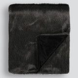 Elmwood Peyton Coal Faux Fur Throw by Limon