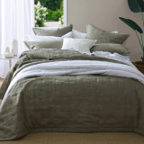 Laundered Linen Bedspread by MM Linen - Olive