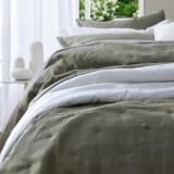 Laundered Linen Bedspread by MM Linen - Olive