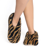 Women's Caramel Tiger Print Slippers by SnuggUps