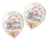 Over The Rainbow Confetti Balloon Happy Birthday