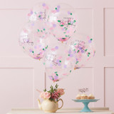 Lets ParTea  Balloons Confetti Happy Birthday