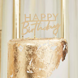 Mix It Up Gold Acrylic Happy Birthday Cake Topper