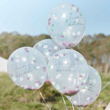 Boho Bride Balloons Flower Confetti Filled