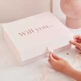 Blush Hen Bridesmaid Proposal Box Rose Gold Foil