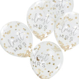 Botanical Hen Party Gold Confetti Latex Balloons almost MRS