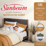 Sleep Perfect Quilted Electric Blanket by Sunbeam Front of Packaging