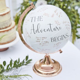 Botanical Wedding Guest Book Globe