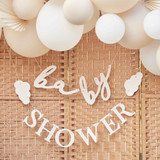Hello Baby Bunting Baby Shower Taupe