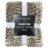 Mocha Faux Fur Throw by Top Drawer