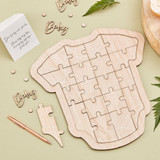 Botanical Baby  Wooden Baby Grow Guest Book