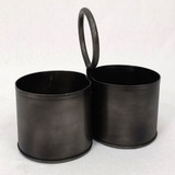 Gunmetal Double Pots With Handle by Backyard