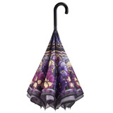 Stained Glass Pansies Reverse Cover Umbrella by Galleria