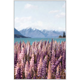 Alpine Pink Canvas Print W/White Frame by Linens and More